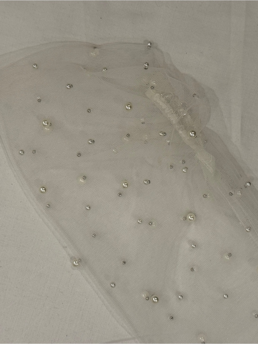 NWOT Jenny by Jenny Yoo Allison Pearl Tulle Fingerless Bridal Sleeves Ivory Sz 4 - Picture 4 of 11